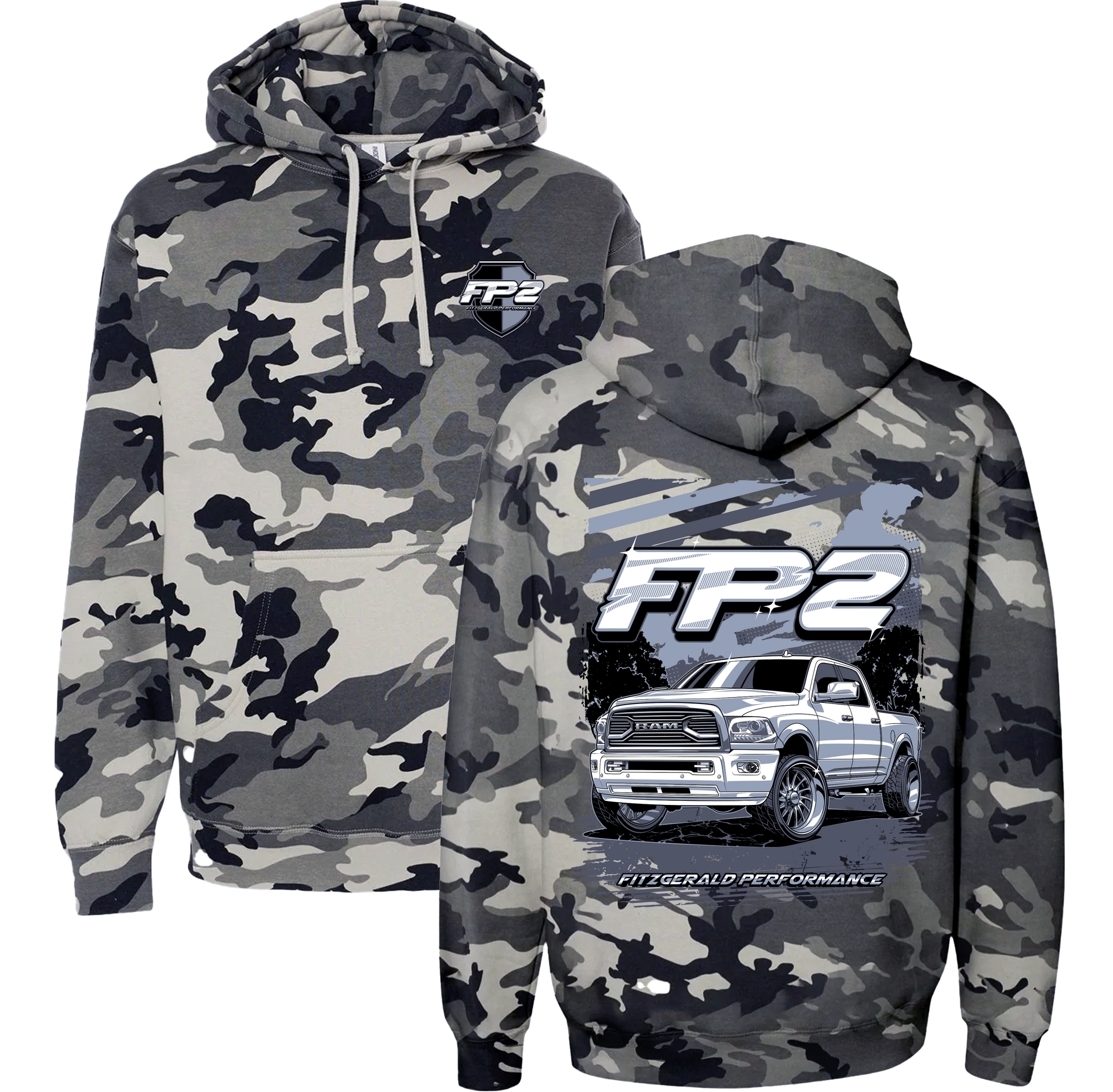 Camo Powerstroke Sweatshirts FP2 Tungsten Snow Camo Hoodie, image size:1920x1883