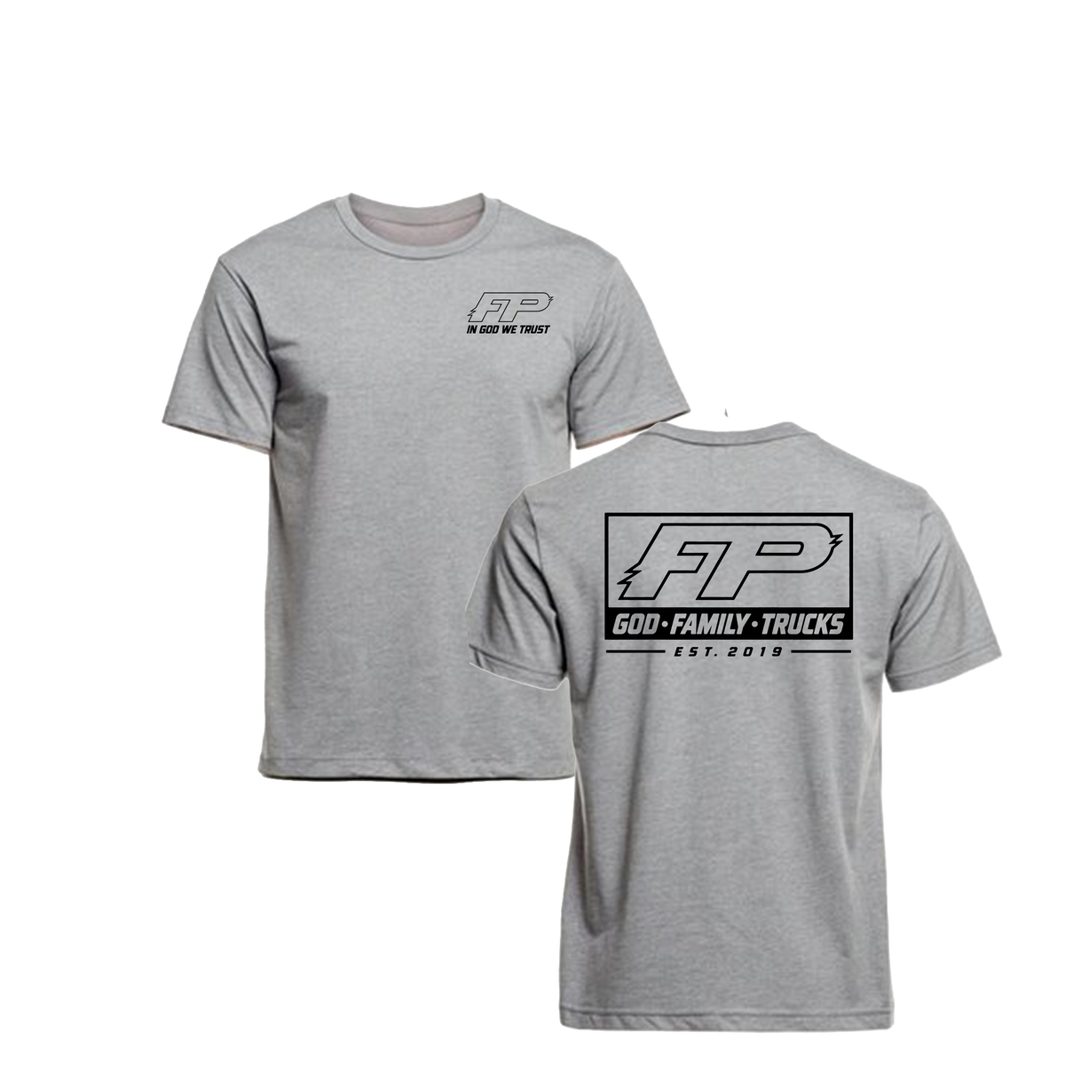 God, Family, Trucks Grey Work Shirt