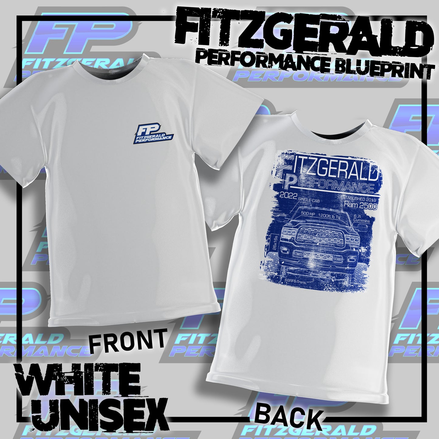 White Blueprint T-Shirt  (Clearance)