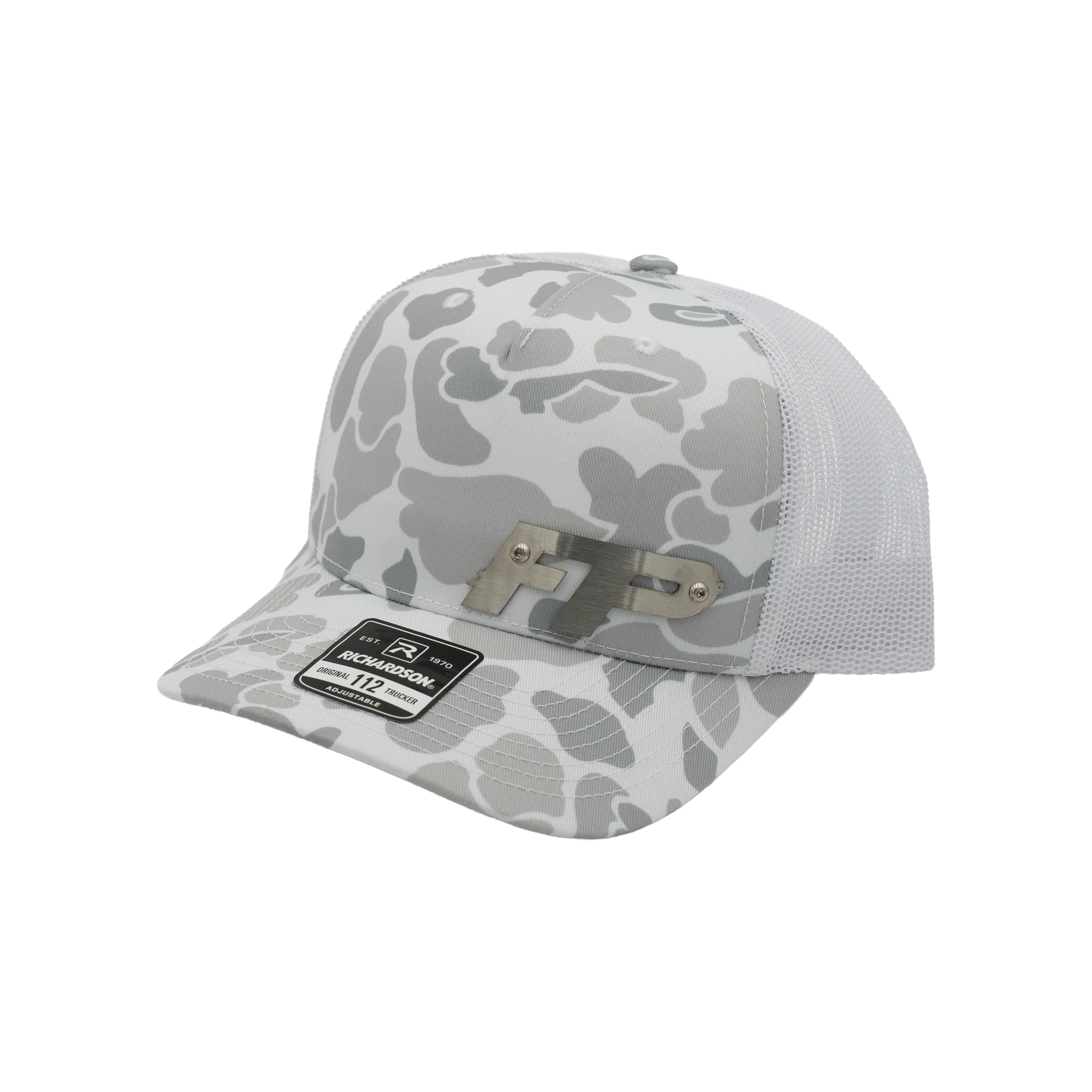 Snow Camo Metal Badge Snapback