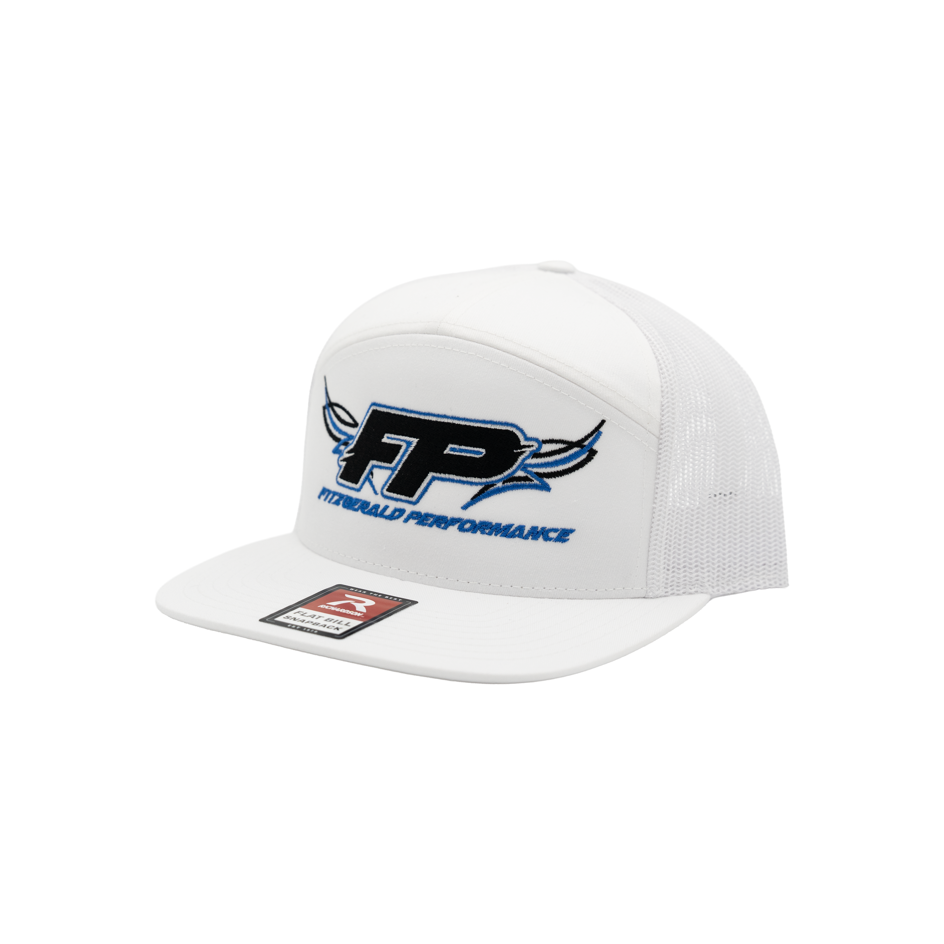 White 7-Panel Pinstripe Snapback