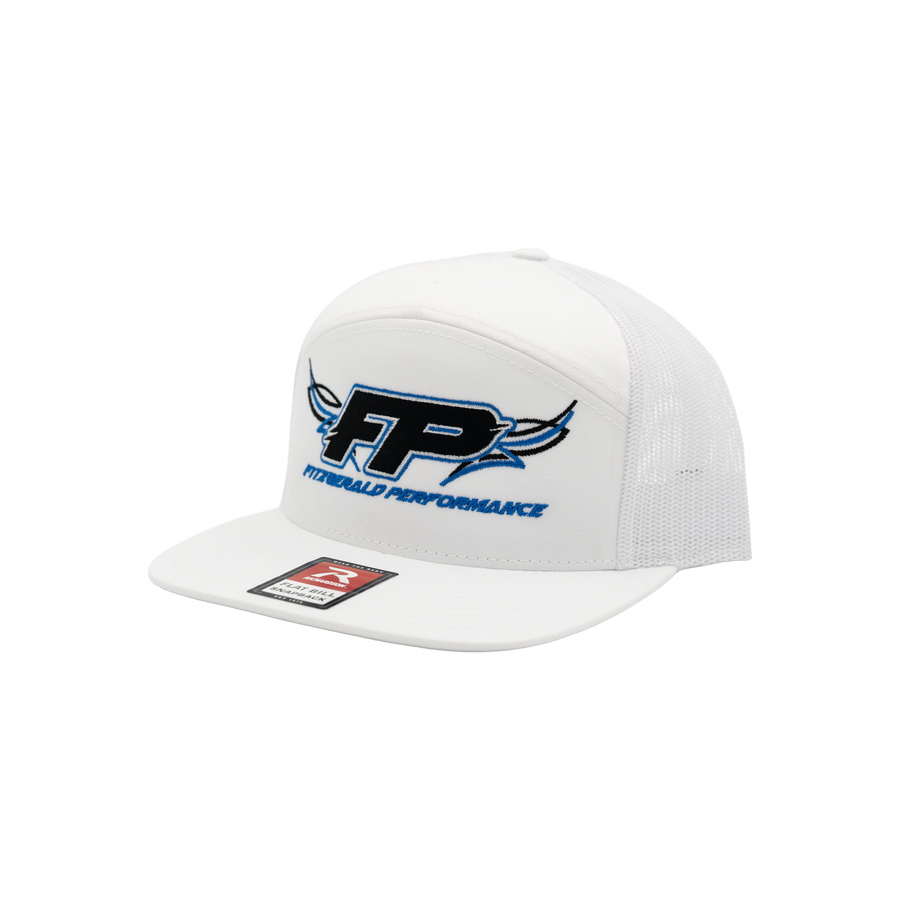 White 7-Panel Pinstripe Snapback